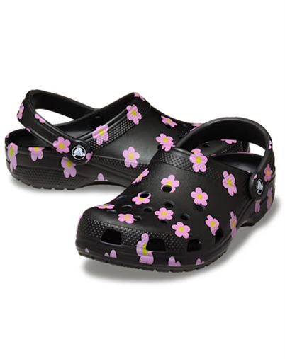 Crocs - Classic Flower Clog - Black 